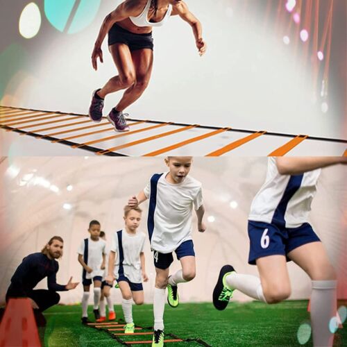 Flexible Speed Agility Fitness Training 26FT Ladder Jump Workout Strap CA