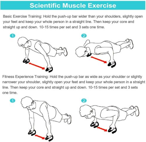 1 PAIR Push Up Bars Press Handles Fitness Train Gym Muscle Exercise Pushup Stand