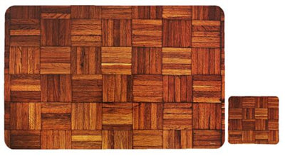 5PCS Wooden Design PVC Dining Table Placemat For Refrigerator Drawer