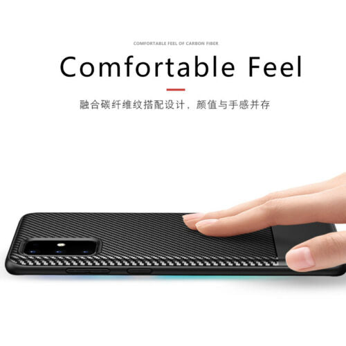 For Samsung Galaxy S20 Plus Ultra Case - Carbon Fiber Shockproof Soft Back Cover