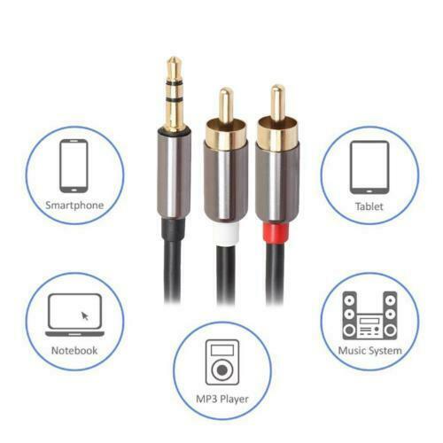RCA Cable 3.5mm Male to 2RCA Audio Jack Adapter Cable For TV/PC/DVD/Speaker CA