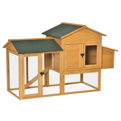 Wooden Outdoor Hen House Large Chicken Coop w/ Removable Tray, Nesting Box, Ramp 196393165829