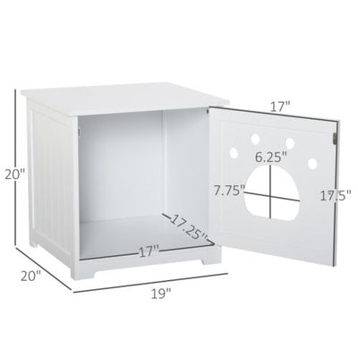 Cat Washroom Pet Litter Box Enclosure Kitten House End Table Hideaway Cabinet