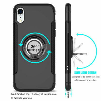 For iPhone 11 Pro XR X XS Max 5S SE 8 Plus 7 6S 6 Case Stand Magnetic Ring Cover