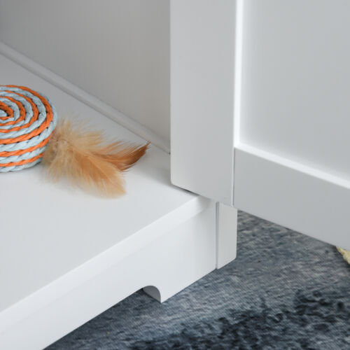 Cat Washroom Pet Litter Box Enclosure Kitten House End Table Hideaway Cabinet