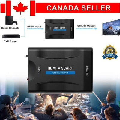 1080P HD HDMI to SCART Audio Video Converter Adapter USB Cable For TV PS Box