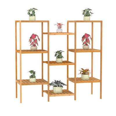 9 Tier Bamboo Storage Rack DIY Plant Stand Storage Holder Home Organizer
