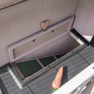 Indoor or Outdoor Rabbit Hutch with Quick on-the-Go Feeding, Wood Rabbit Cage 196393071083