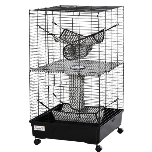 Small Animal Habitat Pet Play House for Ferret w/ Wheels Hammocks Tunnels