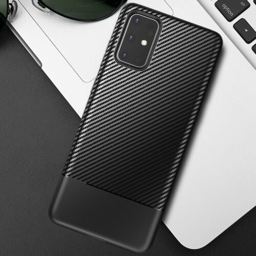 For Samsung Galaxy S20 Plus Ultra Case - Carbon Fiber Shockproof Soft Back Cover