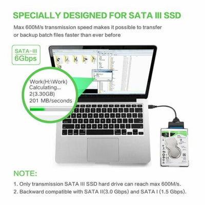 USB 3.0 to SATA 2.5" SSD Adapter Cable Data Converter Hard Drive to USB