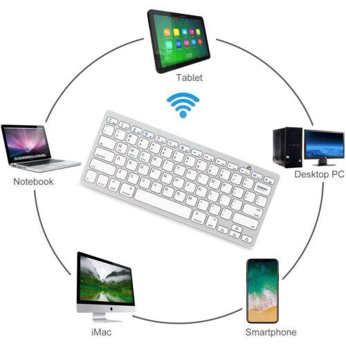 Slim Bluetooth Wireless 3.0 Keyboard for PC Windows Laptop Apple Mac iPad Tablet