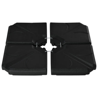 4 Piece Cantilever Offset Umbrella Base Stand Parasol Weights Water, Sand Black