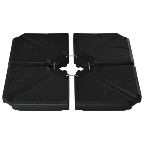 4 Piece Cantilever Offset Umbrella Base Stand Parasol Weights Water, Sand Black