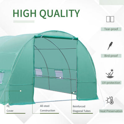 26.2&apos; L Walk-in Greenhouse Growing House Ventilation Large Outdoor Premium Steel