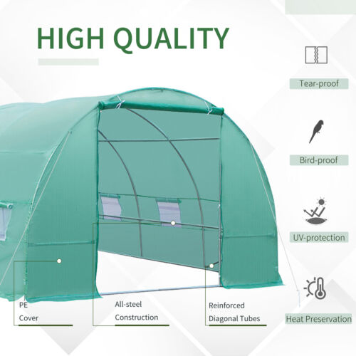26.2&apos; L Walk-in Greenhouse Growing House Ventilation Large Outdoor Premium Steel