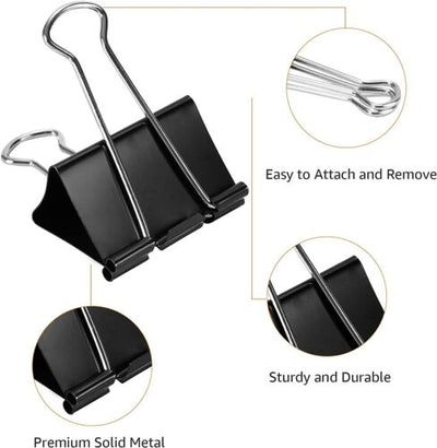 100x 4 in 1 clip box T Push Binder Clips set for School Office Supplies kit set