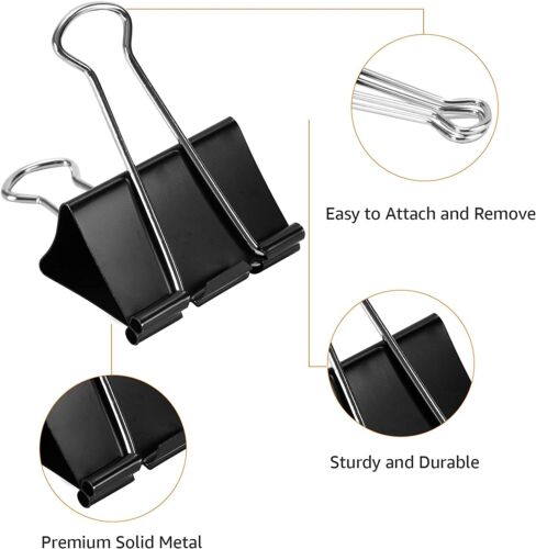 100x 4 in 1 clip box T Push Binder Clips set for School Office Supplies kit set