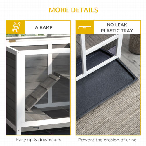 Indoor Critter Cage Rabbit Hutch W/ Ramp Small Animals
