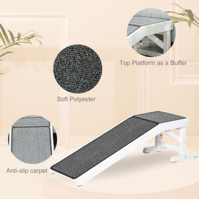 Small Pet Ramp for Dogs and Cats with Easy Top Platform, Indoor Puppy Ramp