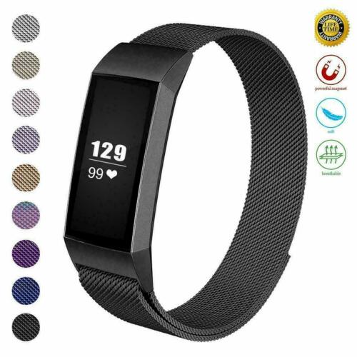 Replacement Stainless Magnet Bracelet Wrist Strap For Fitbit Charge 3 Watch Band