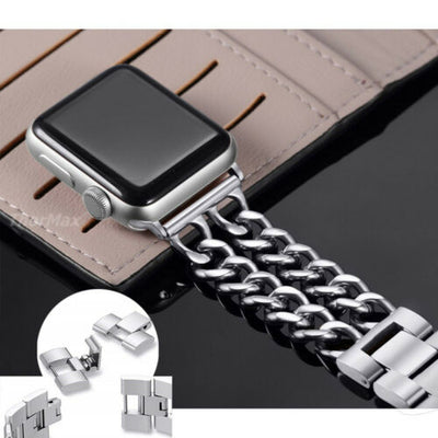 For Apple Watch Stainless Steel Dual Loop iWatch Link Band Strap 38 40 42 44 mm