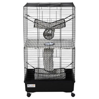 Small Animal Habitat Pet Play House for Ferret w/ Wheels Hammocks Tunnels