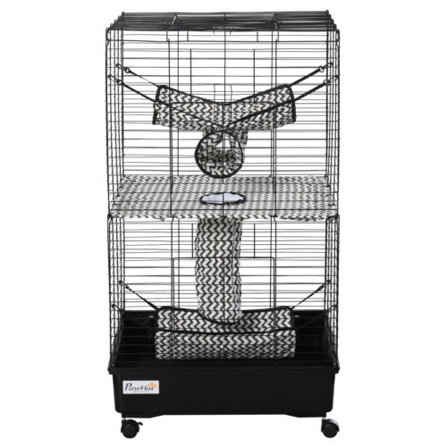 Small Animal Habitat Pet Play House for Ferret w/ Wheels Hammocks Tunnels