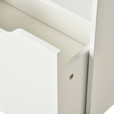 Kids Storage Bookcase Stand w/ Display Shelves &amp; Drawer for Toys &amp; Books, White