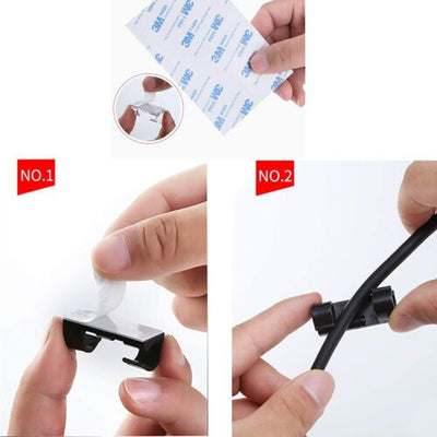 Self Adhesive Cable Management Clips  for TV Laptop Ethernet Cable Home Office