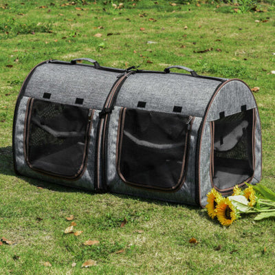 Large Portable Double Cat Pet Carrier Kennel Bag Oxford Travel Car Seat 842525114806