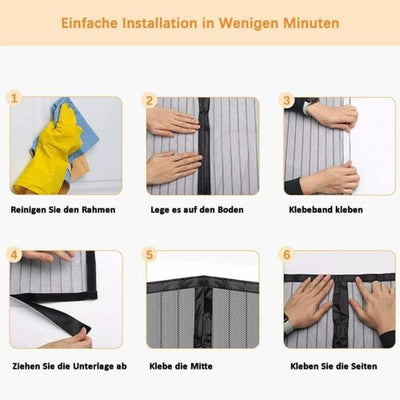 Magnetic Door Mesh Black Fly Screen Magic Mosquito Bug Curtain Hands Free