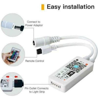 Wireless Smart WiFi LED RGB Light Strip Music Controller For Light Strips Alexa