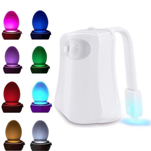 8 Colors Toilet Bowl LED Night Light Motion Activated Seat Sensor Lamp Bathroom