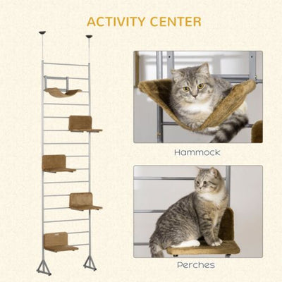 9FT Adjustable Multi-Level Cat Climber Climbing Tree Tower Scratcher Post Steps