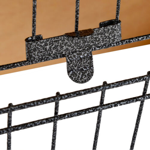 Outdoor Rabbit Cage Elevated Pet House w/ Slide-Out Tray, Natural Wood &amp; Black 842525165488