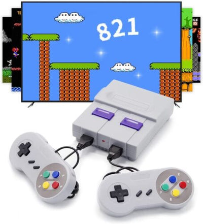 Mini Retro Game Console HDMI HD Built-in 821 Classic Video Games w/ 2 Joysticks