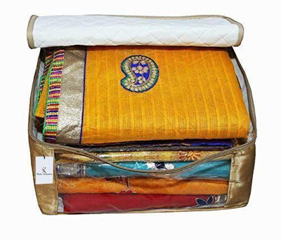 Saree clothes Storage Cover Bag Satin Fabric Flexible For Wardrobe Organizer CA