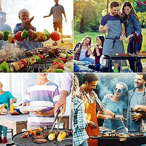 6pcs BBQ Kabob Skewers Roasting Sticks Meat Skewers 35cm Flat Stainless Steel