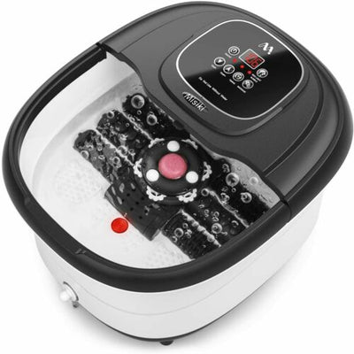 Rapid Heating Foot Spa Bath Massager W/ Heat Bubble 6 Motorized Massage Roller