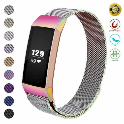 Replacement Stainless Magnet Bracelet Wrist Strap For Fitbit Charge 3 Watch Band