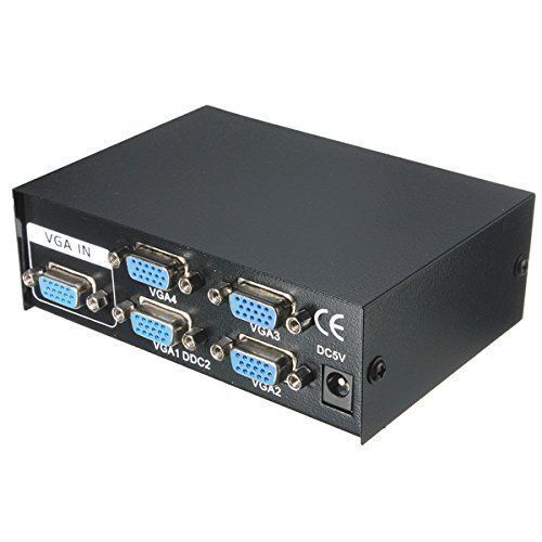 4 Port VGA Splitter Adapter Audio Video Converter 1080P Full HD For Laptop TV K