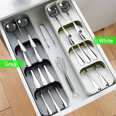 Cutlery Spoon Organiser Tray Insert Utensil Divider Kitchen Drawer Compact Box