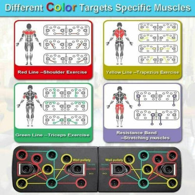 9 in 1 Push Up Rack Training Board System Fitness Workout Gym Exercise Stands CA