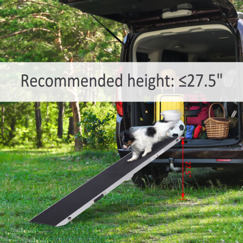 Folding Dog Ramp Lightweight Aluminium Alloy Frame Portable with Carry Handle 842525139489