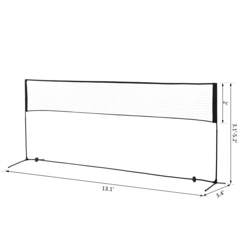 Badminton Tennis Net Set 13&quot; Adjustable Height Durable &amp; Portable w/ Carrying