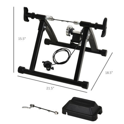 Indoor Magnetic Bike Bicycle Trainer Stand 5 Level Resistance Black