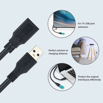 USB to USB Extension Cable 3.0 Male to Female Data Charger Extender Cord