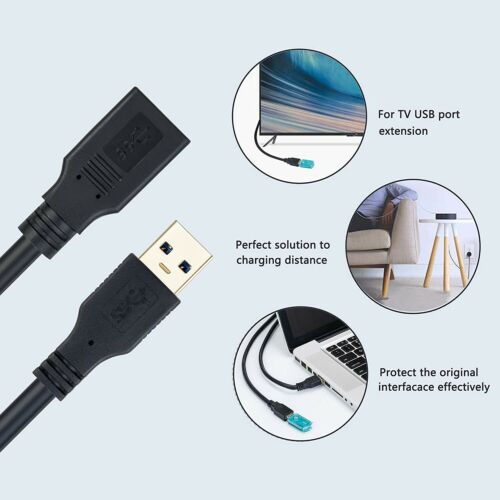 USB to USB Extension Cable 3.0 Male to Female Data Charger Extender Cord