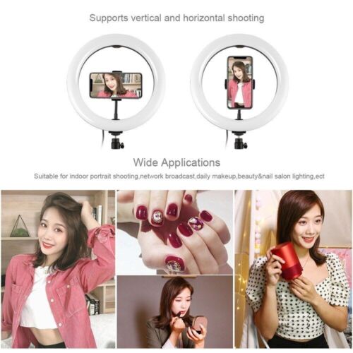 Selfie Ring Light With Tripod Stand and Phone Holder LED Makeup Circle Lamp CA